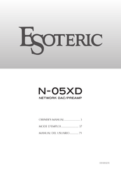 Esoteric N-05XD Manual Del Usuario