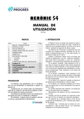 Progres AGRONIC 54 Manual De Utilización