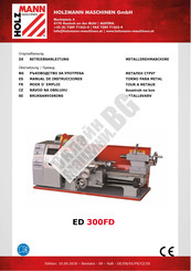 Holzmann Maschinen ED 300FD Manual De Instrucciones