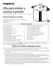 Presto 01781 Instrucciones Y Recetas