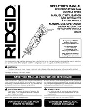 RIDGID R3020 Manual Del Operador