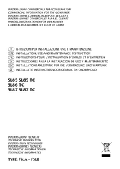 Sirius SL87 Instrucciones Para La Instalación De Uso Y Mantenimiento