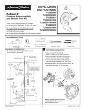 American Standard Reliant 3 TU385.502 Instrucciones De Instalación