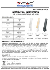 V-Tac VT-1014 Instrucciones De Instalación