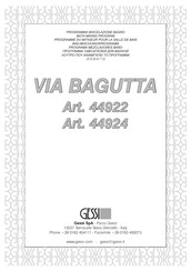Gessi VIA BAGUTTA 44922 Manual De Instrucciones