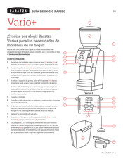 Baratza Vario+ Guia De Inicio Rapido