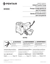 Pentair MYERS MTP50 Manual Del Usuario