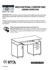 Techni Mobili RTA - 4985 Instrucciones De Ensamblaje