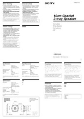 Sony XS-F1020 Instrucciones
