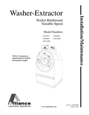 Alliance Laundry Systems UW35PV Instalación/Mantenimiento