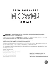 Dimensions Furniture Drew Barrymore Flower Home 8684E Instrucciones De Montaje