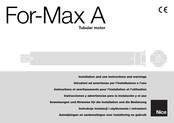 Nice For-Max A XM1500003 Instrucciones Y Advertencias Para La Instalación Y El Uso
