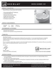 Decolav 1451 Manual Del Usuario