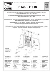 CAME F510 Manual De Instrucciones