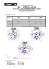 Miyota JR00 Manual De Instrucciones