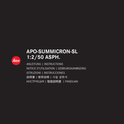 Leica APO-SUMMICRON-SL 1:2/50 ASPH. Manual De Instrucciones