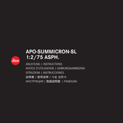 Leica APO-SUMMICRON-SL 1:2/75 ASPH. Manual De Instrucciones