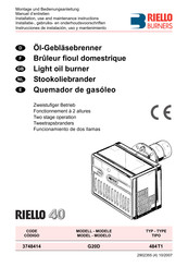 Riello Burners G20D Instrucciones De Instalación, Uso Y Mantenimiento