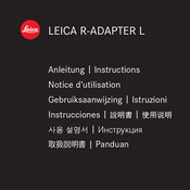 Leica R-ADAPTER L Manual De Instrucciones