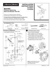 American Standard Quentin TU440508 Instrucciones De Instalación