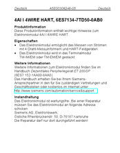 Siemens 4AI I 4WIRE HART Informacion De Producto