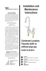 T&S B-0830 Instrucciones De Instalación Y Mantenimiento