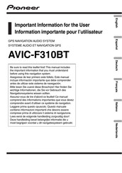 Pioneer AVIC-F310BT Manual De Instrucciones