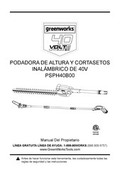 GreenWorks PSPH40B00 Manual Del Propietário