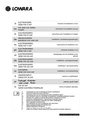 Xylem Lowara FHF Serie Instrucciones De Instalacion Y Uso