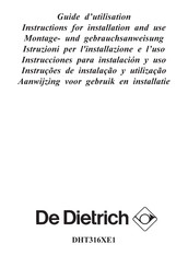 De Dietrich DHT316XE1 Instrucciones Para Instalación Y Uso