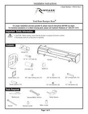 Rampage Trail Ram Bumper Rear Instrucciones De Instalaión