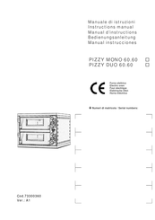 Moretti Forni PIZZY DUO 60.60 Manual Instrucciones