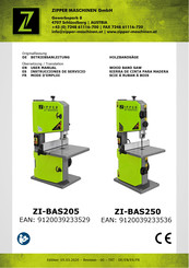 Zipper Maschinen ZI-BAS250 Instrucciones De Servicio