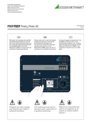 Gossen MetraWatt PROFITESTPRIME Instrucciones De Servicio