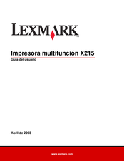 Lexmark X215 Guia Del Usuario