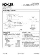 Kohler MEMOIRS K-2269-8 Instrucciones De Instalación