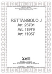 Gessi RETTANGOLO J 11979 Manual De Instrucciones