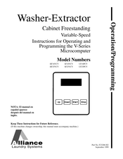 Alliance Laundry Systems UF18PCV Operación/Programación