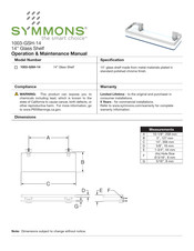 Symmons 1003-GSH-14 Manual De Operaciones Y Mantenimiento