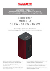 Palazzetti ECOFIRE MIRELLA 13 kW Datos Técnicos Del Producto