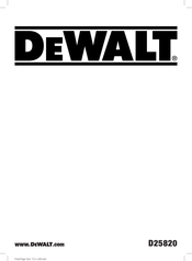 DeWalt D25820 Traducido De Las Instrucciones Originales