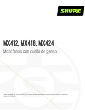 Shure MX418 Guia De Inicio Rapido