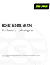 Shure Microflex MX424 Guia De Inicio Rapido