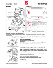 OHAUS MB90 Guia De Inicio Rapido