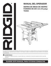 RIDGID TS3660 Manual Del Operador