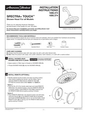 American Standard SPECTRA+ TOUCH 1698.374 Instrucciones De Instalación