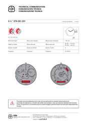 Swatch ETA E61.031 Comunicación Técnica