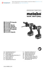 Metabo BS 18 LTX-X3 Quick Manual Original