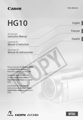 Canon HG10 Manual De Instrucciones