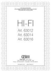 Gessi HI-FI 63014 Manual De Instrucciones